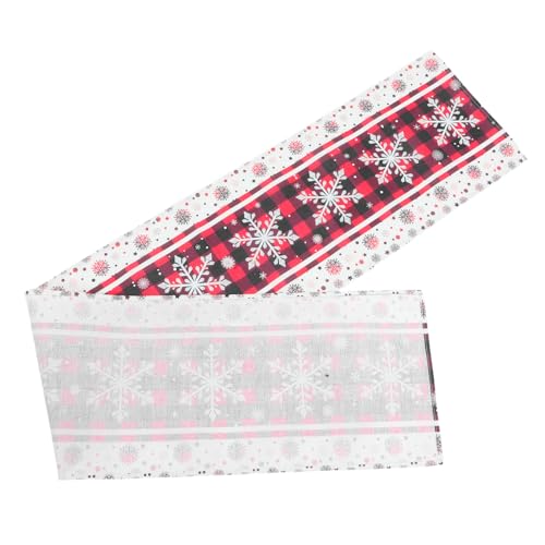 FONDOTIN Weihnachtsdekoration Tischläufer Schneeflocken Tischläufer Party Table Runner winterlicher Snowflake Tablerunner Wintertischdecke Tischbanner Polyester (Polyester) rot von FONDOTIN