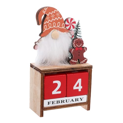 FONDOTIN Weihnachtskalender-ornamente Weihnachtstischdekoration Weihnachtsbedarf Home-blöcke-kalender- Weihnachtskalender Weihnachtsblockkalender Countdown-kalender- Holz von FONDOTIN