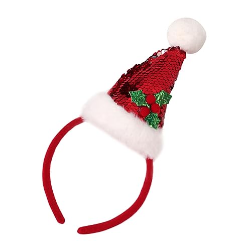 FONDOTIN Schickes Weihnachts-stirnband Mit Weihnachtsmütze Im Roten Design Für Die Feiertage von FONDOTIN