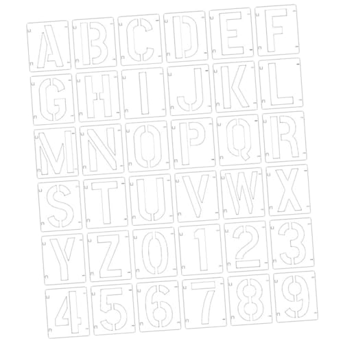 FONDOTIN Wiederverwendbare Kunststoff Buchstaben und Zahlen Schablonen Teilig für Malvorlagen DIY Wandmalerei und Bastelprojekte Pet Material Langlebig Schadstofffrei von FONDOTIN