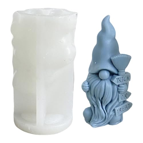 2 Stück Silikonformen Gießformen Halloween Silikonform Wichtel Figuren Gießform Silikon Herbst 3D Giessform Kerzenformen Zwerge Kürbis Silikon Gießformen Für Duftkerzen, Seifen, Kerzenform (B) von FONDUO