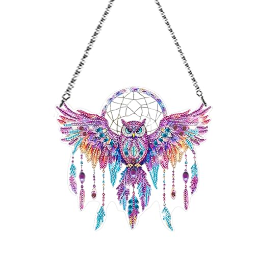 DIY Diamond Painting Fensterbilder Anhänger mit Zubehör, Diamond Painting Frühling Vogel Deko, Fensterdeko Diamant Malerei Girlande, 5D Diamantmalerei Basteln Set für Fenster Wand Tür Decor (A) von FONDUO