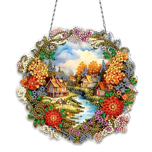 DIY Diamond Painting Frühling Diamant Painting Basteln Anhänger mit Kette Fenster Deko Diamond Painting Fensterbilder Frühling Deko Diamant Malerei Türkranz für Frühling Ostern Wandbehang Kits (A) DIY Diamond Painting Frühling Diamant Painting Basteln Anhänger mit Kette Fenster Deko Diamond Painting Fensterbilder Frühling Deko Diamant Malerei Türkranz für Frühling Ostern Wandbehang Kits (A) von FONDUO