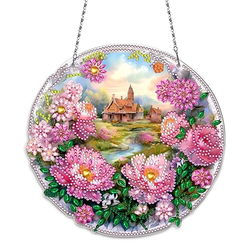 DIY Diamond Painting Frühling Diamant Painting Basteln Anhänger mit Kette Fenster Deko Diamond Painting Fensterbilder Frühling Deko Diamant Malerei Türkranz für Frühling Ostern Wandbehang Kits (D) DIY Diamond Painting Frühling Diamant Painting Basteln Anhänger mit Kette Fenster Deko Diamond Painting Fensterbilder Frühling Deko Diamant Malerei Türkranz für Frühling Ostern Wandbehang Kits (D) von FONDUO