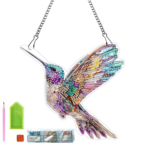 DIY Diamond Painting Kolibri Deko Fenster, Fensterdeko Hängend Sonnenfänger, Diamond Painting Frühling Deko Fenster, Acryl Kolibri Sonnenfänger Basteln für Terrasse Fenster Garten Frühling Deko (B) DIY Diamond Painting Kolibri Deko Fenster, Fensterdeko Hängend Sonnenfänger, Diamond Painting Frühling Deko Fenster, Acryl Kolibri Sonnenfänger Basteln für Terrasse Fenster Garten Frühling Deko (B) von FONDUO