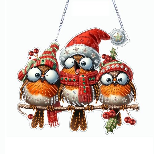 Diamond Painting Fensterbilder Weihnachten DIY Doppelseitig Diamant Malerei Vogel Bild Anhänger Erwachsene Kinder Basteln Weihnachten Geschenk Diamond Painting Tür Kranz Set Für Fenster Wand Deko (D) Diamond Painting Fensterbilder Weihnachten DIY Doppelseitig Diamant Malerei Vogel Bild Anhänger Erwachsene Kinder Basteln Weihnachten Geschenk Diamond Painting Tür Kranz Set Für Fenster Wand Deko (D) von FONDUO