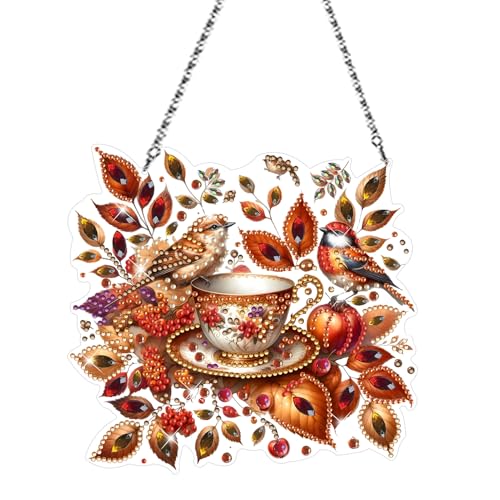 Diamond Painting Anhänger Herbst, Deko Fenster Windspiel Diamant Malerei Kit, Diamond Painting Fensterbilder, Kinder Bastelset Geschenk, Fensterdeko Diamantmalerei Türkranz Für Wand Tür Garten (B) Diamond Painting Anhänger Herbst, Deko Fenster Windspiel Diamant Malerei Kit, Diamond Painting Fensterbilder, Kinder Bastelset Geschenk, Fensterdeko Diamantmalerei Türkranz Für Wand Tür Garten (B) von FONDUO