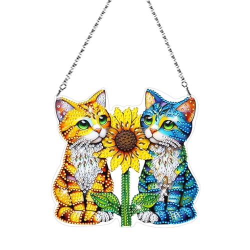 Diamond Painting Frühling Fensterdeko Hängend Katze Deko Diamant-Painting Fensterbilder Frühling Deko Diamond Malerei Tür Kranz Anhänger Frühling Hängedeko Fensterschmuck Diamant Malerei Basteln (L) Diamond Painting Frühling Fensterdeko Hängend Katze Deko Diamant-Painting Fensterbilder Frühling Deko Diamond Malerei Tür Kranz Anhänger Frühling Hängedeko Fensterschmuck Diamant Malerei Basteln (L) von FONDUO
