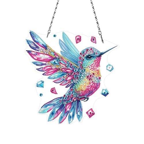 Diamond Painting Frühling Fensterdeko Hängend Vogel Deko Diamant Painting Fensterbilder Frühling Deko Diamond Painting Tür Kranz Anhänger Frühling Hängedeko Fensterschmuck Diamant Malerei Basteln (I) von FONDUO