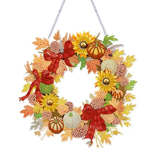 Diamond Painting Herbst Bilder Set, Diamond Painting Anhänger Herbstliche Girlande Acryl Basteln, Diamant Malerei Fensterbilder Für Herbstdekoration Fenster Hängend Deko, Diamantmalerei Türkranz (I) Diamond Painting Herbst Bilder Set, Diamond Painting Anhänger Herbstliche Girlande Acryl Basteln, Diamant Malerei Fensterbilder Für Herbstdekoration Fenster Hängend Deko, Diamantmalerei Türkranz (I) von FONDUO