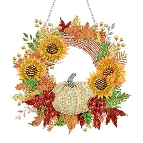 Diamond Painting Herbst Bilder Set, Diamond Painting Anhänger Herbstliche Girlande Acryl Basteln, Diamant Malerei Fensterbilder Für Herbstdekoration Fenster Hängend Deko, Diamantmalerei Türkranz (H) Diamond Painting Herbst Bilder Set, Diamond Painting Anhänger Herbstliche Girlande Acryl Basteln, Diamant Malerei Fensterbilder Für Herbstdekoration Fenster Hängend Deko, Diamantmalerei Türkranz (H) von FONDUO