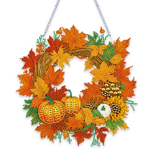 Diamond Painting Herbst Bilder Set, Diamond Painting Anhänger Herbstliche Girlande Acryl Basteln, Diamant Malerei Fensterbilder Für Herbstdekoration Fenster Hängend Deko, Diamantmalerei Türkranz (E) Diamond Painting Herbst Bilder Set, Diamond Painting Anhänger Herbstliche Girlande Acryl Basteln, Diamant Malerei Fensterbilder Für Herbstdekoration Fenster Hängend Deko, Diamantmalerei Türkranz (E) von FONDUO