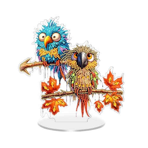 Diy Diamond Painting Tischdeko, Diamond Painting Stehend Kunst Set, Diamant Painting Aufsteller Vogel Deko Herbst Diamantmalerei Ornament, Tisch Dekoration Basteln Für Herbstdeko Erntedankfest (D) von FONDUO