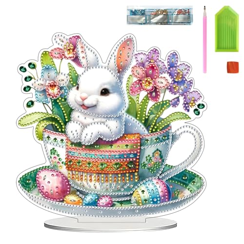 FONDUO Diamond Painting Ostern Hase, Ostern Deko Doppelseitig Diamant Painting Tischdeko, DIY Diamond Painting Frühling Deko, 5D Diamant Malerei Ornamente Bastelset für Erwachsene Kinder Geschenk (C) FONDUO Diamond Painting Ostern Hase, Ostern Deko Doppelseitig Diamant Painting Tischdeko, DIY Diamond Painting Frühling Deko, 5D Diamant Malerei Ornamente Bastelset für Erwachsene Kinder Geschenk (C) von FONDUO