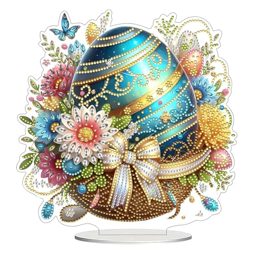 FONDUO Diamond Painting Ostern Osterei 5D Doppelseitig Diamond Painting Frühling Deko Diamant Malerei Ornamente Ostern Tischdeko Osterei Diamant Painting Bastelset für Erwachsene und Kinder Geschenk von FONDUO