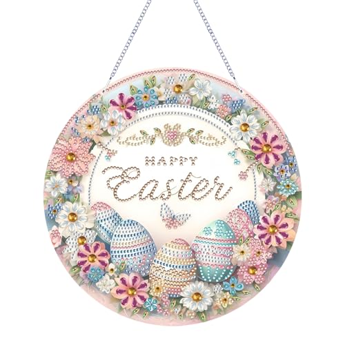 FONDUO Diamond Painting Ostern Ostereier Kranz, Doppelseitig Türkranz Diamond Painting Ornamente Hängende, DIY Diamant Malerei, Frühling Fensterdeko Geschenk, 5D Diamond Painting Ostern Hase Deko (B) FONDUO Diamond Painting Ostern Ostereier Kranz, Doppelseitig Türkranz Diamond Painting Ornamente Hängende, DIY Diamant Malerei, Frühling Fensterdeko Geschenk, 5D Diamond Painting Ostern Hase Deko (B) von FONDUO