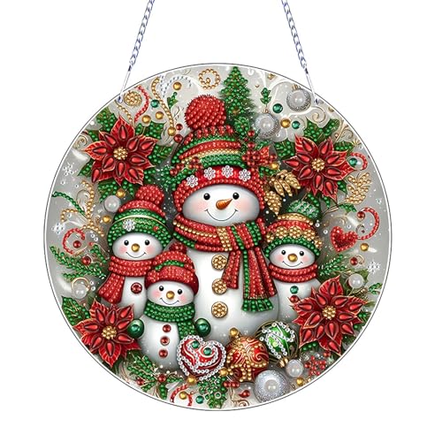 FONDUO Diamond Painting Weihnachten Diamond Painting Fensterbilder Weihnachtsdeko Bild Diamant Malerei Weihnachtsmann Anhänger Diamantmalerei Türkranz Für Weihnachten Basteln Fensterdeko Hängend (B) von FONDUO