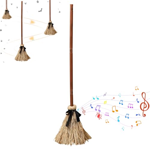 Halloween Deko Animiert Hexenbesen 100cm Halloween Animatronic Hexe Besen Dekoration Für Innen Outdoor, Hexenbesen Mit Bewegung, Gruseliger Sound, Fliegender Zauberbesen, Witch Broom Hexe Zubehör(A) Halloween Deko Animiert Hexenbesen 100cm Halloween Animatronic Hexe Besen Dekoration Für Innen Outdoor, Hexenbesen Mit Bewegung, Gruseliger Sound, Fliegender Zauberbesen, Witch Broom Hexe Zubehör(A) von FONDUO