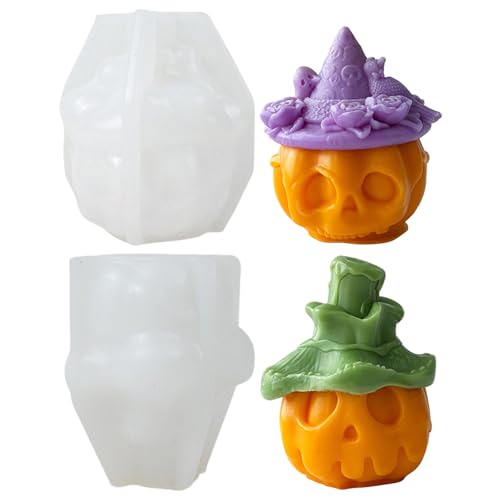 Halloween Totenkopf Kürbis Silikonform Kerzen Formen Silikon Gießformen Pumpkin Giessform Kerzenformen Zum Gießen Halloween Deko Silikon Gießform Silikonformen Epoxidharz DIY Wohndeko (A+B) von FONDUO