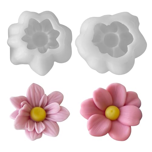 Kerzen Formen Silikon Blumen Epoxidharz Silikonformen Gießformen Frühling Sommer Kerzenformen Zum Gießen Silikon Gießform 3D Giessform Frühling Kerzen Silikonform Für Wohnzimmer Wohndeko (A+B) von FONDUO