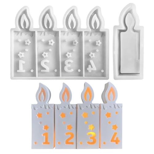 FONDUO Silikonform Kerzenform mit Zahlen 1-4, Silikon Gießform für Kerzen, Seife, Basteln FONDUO Silikonform Kerzenform mit Zahlen 1-4, Silikon Gießform für Kerzen, Seife, Basteln von FONDUO