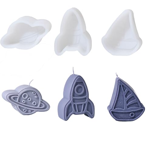 Kerzenformen Silikon, Rakete Silikonformen Kerzen Formen DIY Kerzenform zum Gießen Gießen Formen Silikon Planet Kerzengießform Candle Mold Für Heimdekorationen Basteln Frühling Tischdeko (3 Stück) Kerzenformen Silikon, Rakete Silikonformen Kerzen Formen DIY Kerzenform zum Gießen Gießen Formen Silikon Planet Kerzengießform Candle Mold Für Heimdekorationen Basteln Frühling Tischdeko (3 Stück) von FONDUO