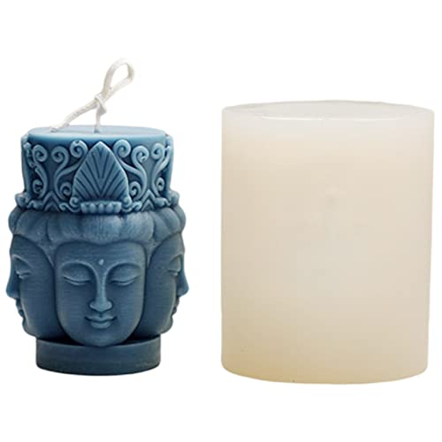 Silikonform 3D Buddha Kerzenform Silikonform Kerzenformen Aromatherapie Buddha Figur Deko Form DIY Handgefertigte Kerzengießform Valentinstag für Aromasteinen, Schokolade, Seife (A) von FONDUO
