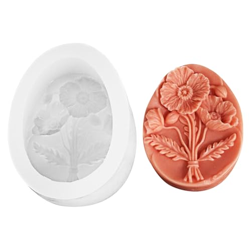 Silikonform Blumen Silikonformen Gießformen Für Seife Gießform Silikon Frühling Kerzen Formen Silikon Gießform zum Gießen Giessform Für DIY Handwerk Duftkerze Home Ornamente (Blumen) von FONDUO