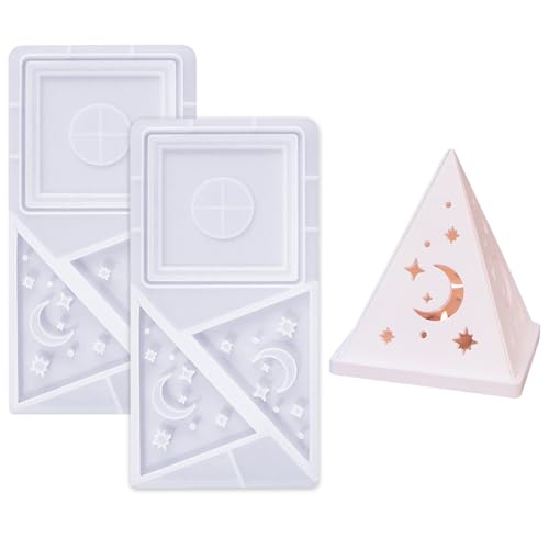 Silikonformen Gießformen für Ramadan Deko Laterne, Sterne Mond Silikonform, Giessformen Silikon Kerzenhalter, Pyramide Silikon Gießform für Ramadan, Party, Hochzeit, Innen Dekoration (Ax2) von FONDUO