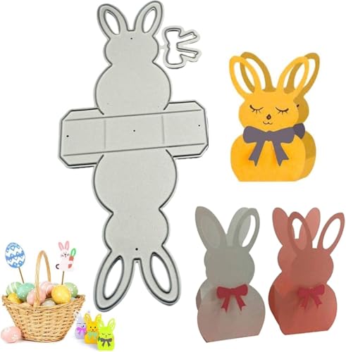 Stanzmaschine Stanzschablone, Stanzschablonen Ostern Hase Scrapbooking Prägeschablonen, Stanzformen Schablonen Für Scrapbooking, Handwerk Prägen DIY Herstellung Ostern Geschenk Cutting Dies (C) von FONDUO