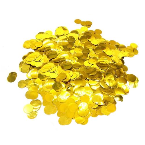 FONGKNOX 30 g Goldmetallic glänzendes rundes Konfetti, Tischkonfetti, 6 mm, metallische Glitzerfolie, Streusel, Konfetti für Geburtstag, Hochzeit, Party, Halloween, Weihnachtsdekoration von FONGKNOX