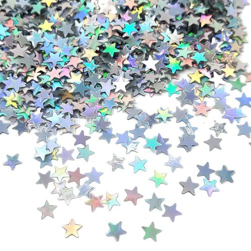 FONGKNOX 30 g Stern-Pailletten-Konfetti, gemischtes Konfetti, 10 mm, Tischdekorationen, Streusel, metallisches Glitzerfolien-Konfetti für Hochzeit, Party, Babyparty, Festival, DIY-Dekorationen von FONGKNOX