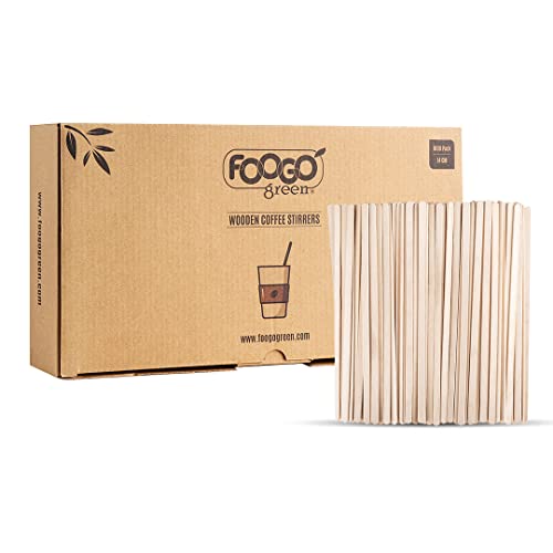 FOOGO Green 1000 Stück Holzrührstäbchen, 14 cm / 5,5 Zoll, Holz Cocktailrührstäbchen für Bastelarbeiten, Heißgetränke, umweltfreundlich und stabil FOOGO Green 1000 Stück Holzrührstäbchen, 14 cm / 5,5 Zoll, Holz Cocktailrührstäbchen für Bastelarbeiten, Heißgetränke, umweltfreundlich und stabil von FOOGO Green