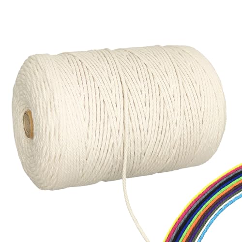 FORBELL Makramee Garn, 3mm x 300m Premium Baumwollgarn, DIY Handwerk (Beige) von FORBELL