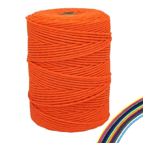 FORBELL Makramee Garn, 3mm x 300m Premium Baumwollgarn, DIY Handwerk (Orange) von FORBELL