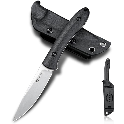 FORESAIL Kleines feststehendes Messer, 8.3cm DC53 Stahlklinge und G10 Griff, mit Kydex Scheide, EDC taktisches Messer für Männer Frauen, Outdoor Wandern Camping Messer (Der kieselstein wirkt) von FORESAIL