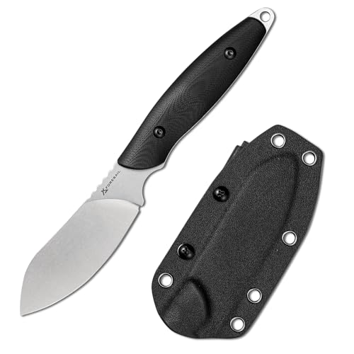 FORESAIL Feststehendes Messer, Gürtelmesser,DC53 Klinge EDC-Messer mit schwarzem G10Griff,mit Kydex-Scheide, Outdoor-Jagd-, Wandern-, Survival- und Campingmesser mit Scheide. von FORESAIL