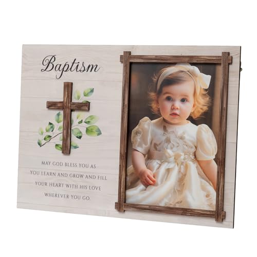 FORESTBOLD Tauf-Bilderrahmen, katholische Taufgeschenke für Mädchen, Taufgeschenk für Jungen, christliche Taufgeschenke für Patenkind, Babytaufe, Holz-Bilderrahmen, 10 x 15 cm Foto (Standard) FORESTBOLD Tauf-Bilderrahmen, katholische Taufgeschenke für Mädchen, Taufgeschenk für Jungen, christliche Taufgeschenke für Patenkind, Babytaufe, Holz-Bilderrahmen, 10 x 15 cm Foto (Standard) von FORESTBOLD