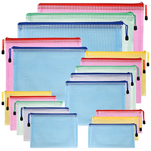 FORMIZON 18 Stück Dokumententasche, A3 A4 A5 A6 B4 Datei Taschen mit Reißverschluss, 5 Farben Wasserdicht Mesh Kunststoff Dokumentenmappe für Büros Schulreise Hausaufgaben Zubehör FORMIZON 18 Stück Dokumententasche, A3 A4 A5 A6 B4 Datei Taschen mit Reißverschluss, 5 Farben Wasserdicht Mesh Kunststoff Dokumentenmappe für Büros Schulreise Hausaufgaben Zubehör von FORMIZON
