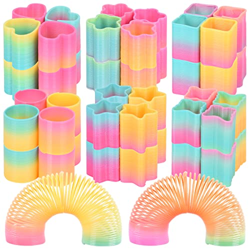 FORMIZON 48 Stück Party Mitgebsel Regenbogen Spielzeug, Kindergeburtstag Gastgeschenke Regenbogenspirale für Kinder Spielzeug Lernspielzeug (48 PCS) von FORMIZON