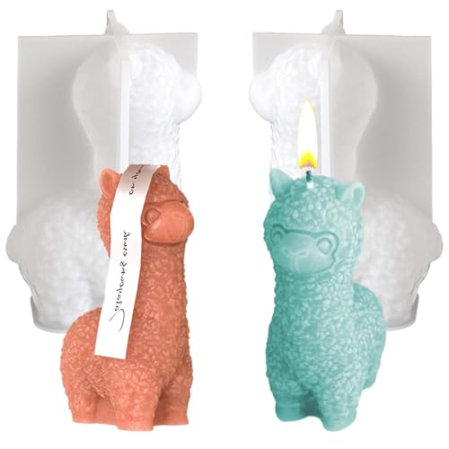 2 Silikonformen Gießformen Weihnachten, FORMVERSITY Silikonform Alpaka, Gießformen Silikon, Alpaka Gießform Kerzen Silikonformen, Seifenformen Silikon Gipsformen zum Gießen für Kerzen, Seife, Gips von FORMVERSITY