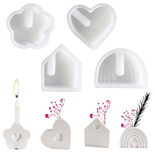 4 Silikonformen Gießformen, FORMVERSITY Gießform Kerzenhalter Silikonform Weihnachten, Gipsformen Zum Gießen, Seifenformen Silikon Gießform Kerzenhalter für Stabkerzen Teelichter Blumenarrangement 4 Silikonformen Gießformen, FORMVERSITY Gießform Kerzenhalter Silikonform Weihnachten, Gipsformen Zum Gießen, Seifenformen Silikon Gießform Kerzenhalter für Stabkerzen Teelichter Blumenarrangement von FORMVERSITY