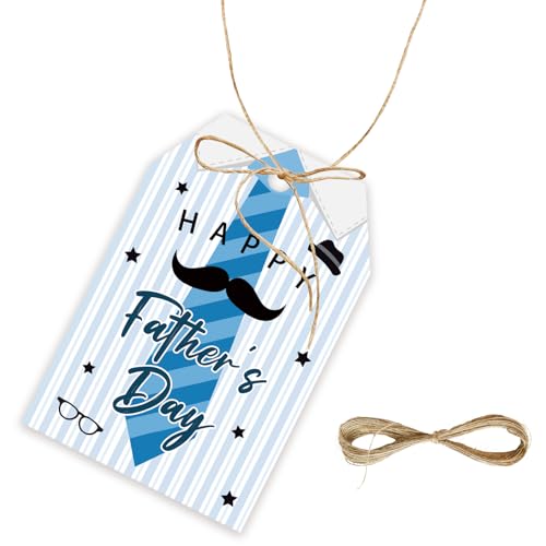 50 Stück Happy Father's Day Thank You Tags, blaue Fliege Geschenkanhänger mit Schnur für Vatergeburtstagsparty, Best Dad Ever Favor Tag für Papa 50 Stück Happy Father's Day Thank You Tags, blaue Fliege Geschenkanhänger mit Schnur für Vatergeburtstagsparty, Best Dad Ever Favor Tag für Papa von FORSHEEP