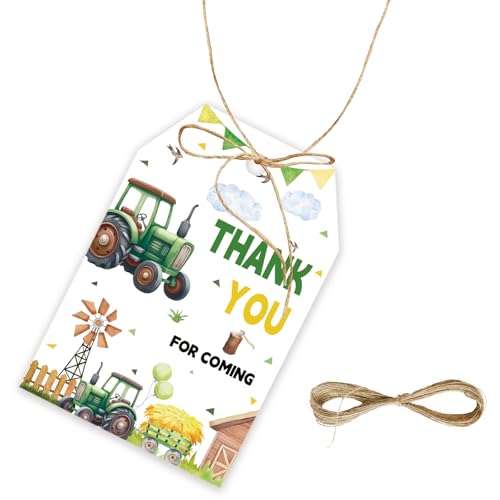 50 Stück Traktor-Dankeschön-Geschenkanhänger mit Schnur für Bauernhof-Motto-Party, Barnyard Geburtstag/Jahrestag, Partygeschenke 50 Stück Traktor-Dankeschön-Geschenkanhänger mit Schnur für Bauernhof-Motto-Party, Barnyard Geburtstag/Jahrestag, Partygeschenke von FORSHEEP