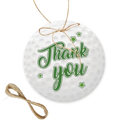 Runde Dankeschön-Etiketten für Golfball, Geschenkanhänger mit Schnur für Geburtstagsparty, Ball-Dankeschön-Papieranhänger für den 1. Geburtstag, 50 Stück Runde Dankeschön-Etiketten für Golfball, Geschenkanhänger mit Schnur für Geburtstagsparty, Ball-Dankeschön-Papieranhänger für den 1. Geburtstag, 50 Stück von FORSHEEP