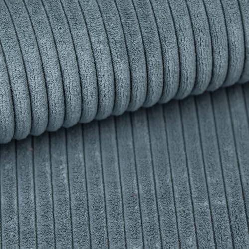 Fortispolster - Polsterstoffe meterware Poso Cord T726 - Bezugsstoff Möbelstoff strukturierter, stilvoller - Stoff für modische Projekte & Innenräume - Polsterstoff Türkis - Möbelbezugsstoff von FORTIS POLSTER