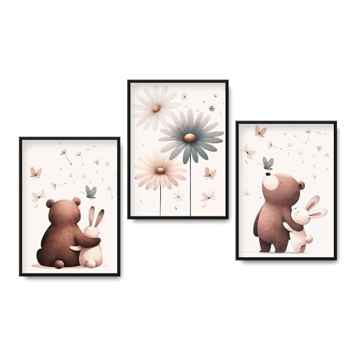 FORYOU24 Bilder Kinderzimmer | 3er Set DIN A4 | Wandbilder | Kinderzimmer Poster | Deko Bilder Kinderzimmer Mädchen und Jungen | Babyzimmer Deko | Bärenfreunde STP_015 FORYOU24 Bilder Kinderzimmer | 3er Set DIN A4 | Wandbilder | Kinderzimmer Poster | Deko Bilder Kinderzimmer Mädchen und Jungen | Babyzimmer Deko | Bärenfreunde STP_015 von FORYOU24