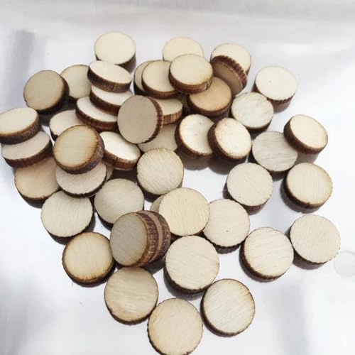 Holzscheiben, Ornamente, 1 x 1 cm, unlackiertes Holz, sechseckige Ausschnitte, Holzscheiben, blanko, Geschenkanhänger für Party, Hochzeit, Heimdekoration, Stil 1, 100 Stück von FOSANGNANTU
