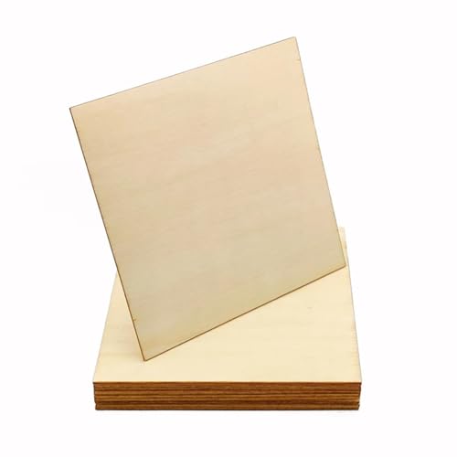 Holzscheiben, Ornamente, 10 x 10 x 0,25 cm, Holzquadrate unlackiert, blanko, Balsaholz, Bastelarbeiten, 5 Stück Holzscheiben, Ornamente, 10 x 10 x 0,25 cm, Holzquadrate unlackiert, blanko, Balsaholz, Bastelarbeiten, 5 Stück von FOSANGNANTU