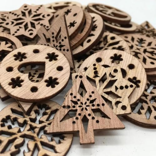 Holzscheiben, Ornamente, 20 Stück, 3 cm, unlackiert, Holzkunst, Handwerk, geschnitzte Ornamente für Zuhause, Party, hängende Dekorationen Holzscheiben, Ornamente, 20 Stück, 3 cm, unlackiert, Holzkunst, Handwerk, geschnitzte Ornamente für Zuhause, Party, hängende Dekorationen von FOSANGNANTU